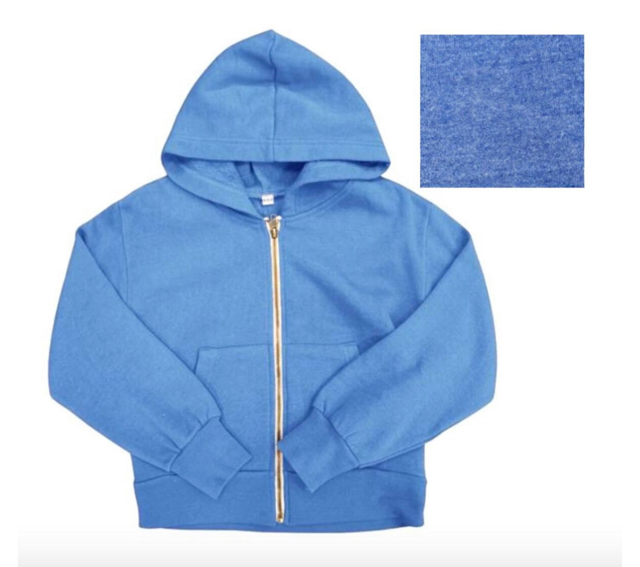 Cropped Full Zip Hoodie Blue