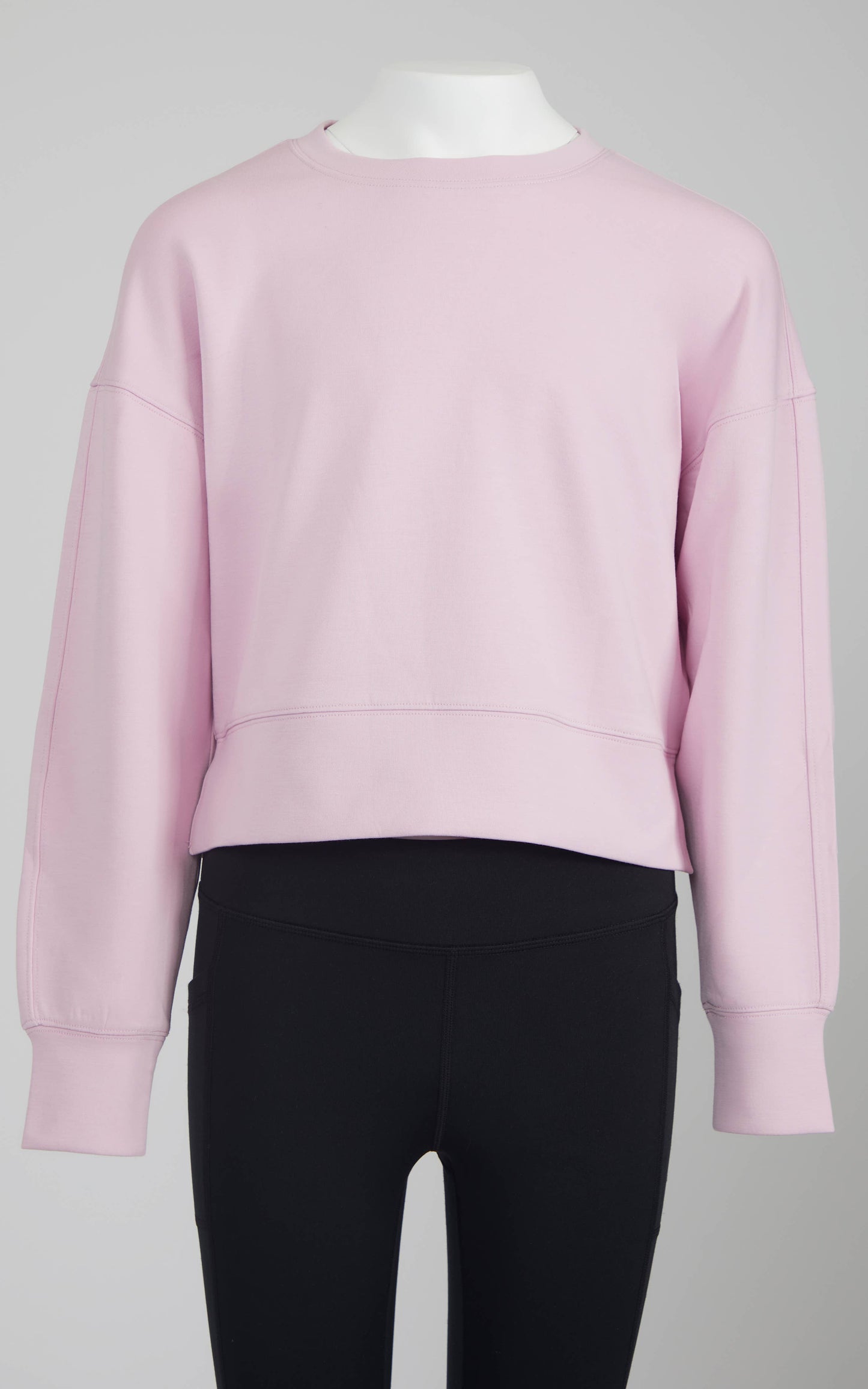 Girls Soft Scuba Zuri Crop Crew Neck Pullover