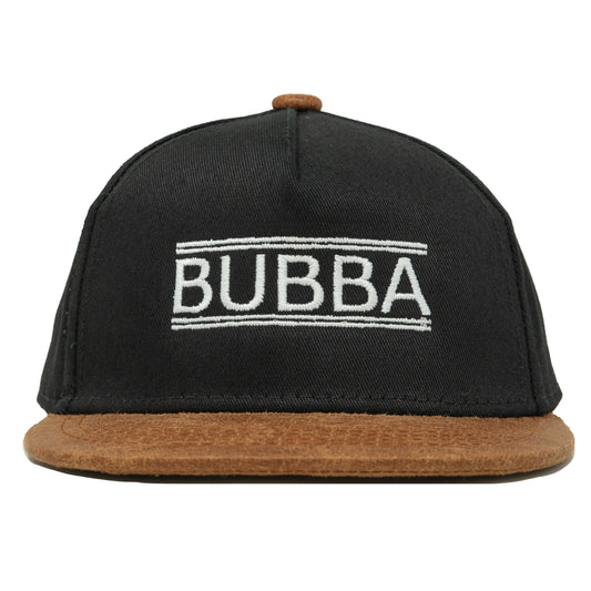 Flat Brim Trucker Hat - Bubba - Black/Faux Leather: Medium/Large (2-9 Years)