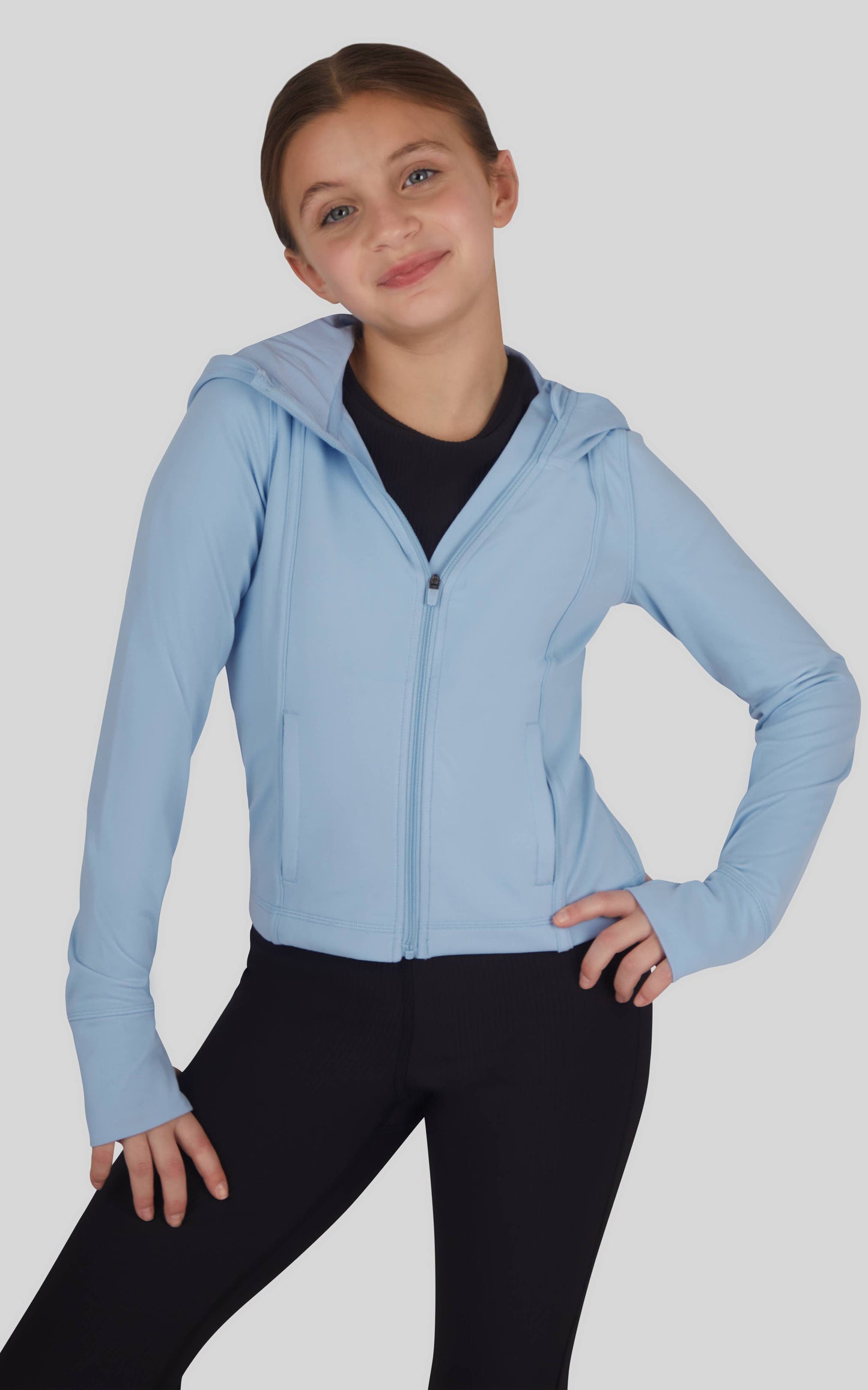 Girls Full Zip Active Jacket with Hood