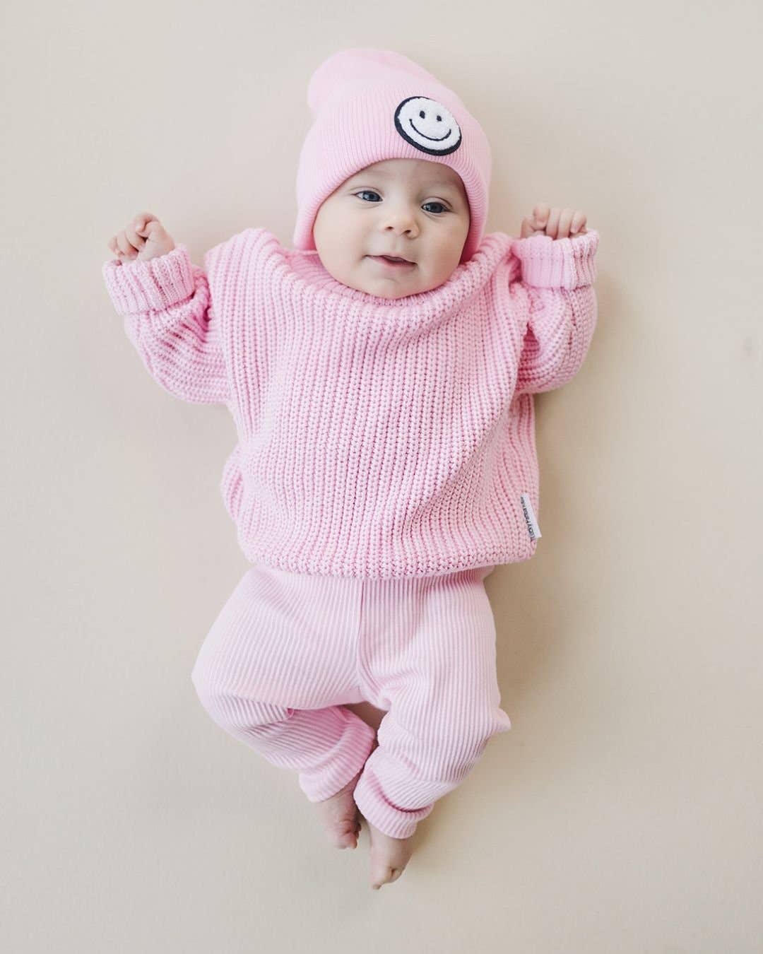 Smiley Beanie | Pink: Toddler