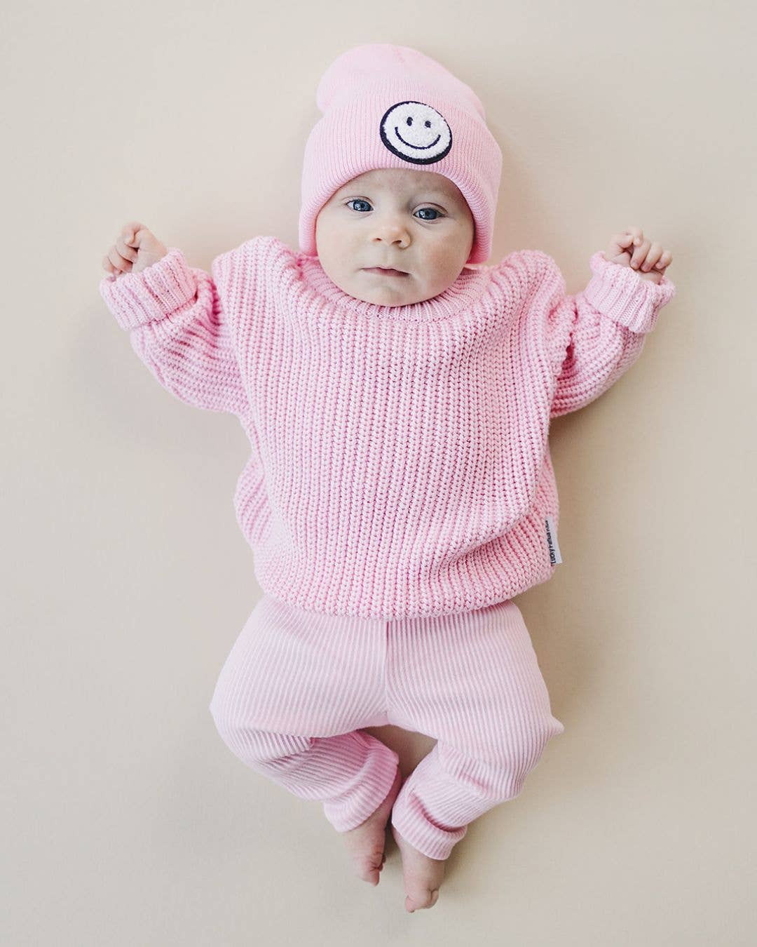 Smiley Beanie | Pink: Toddler