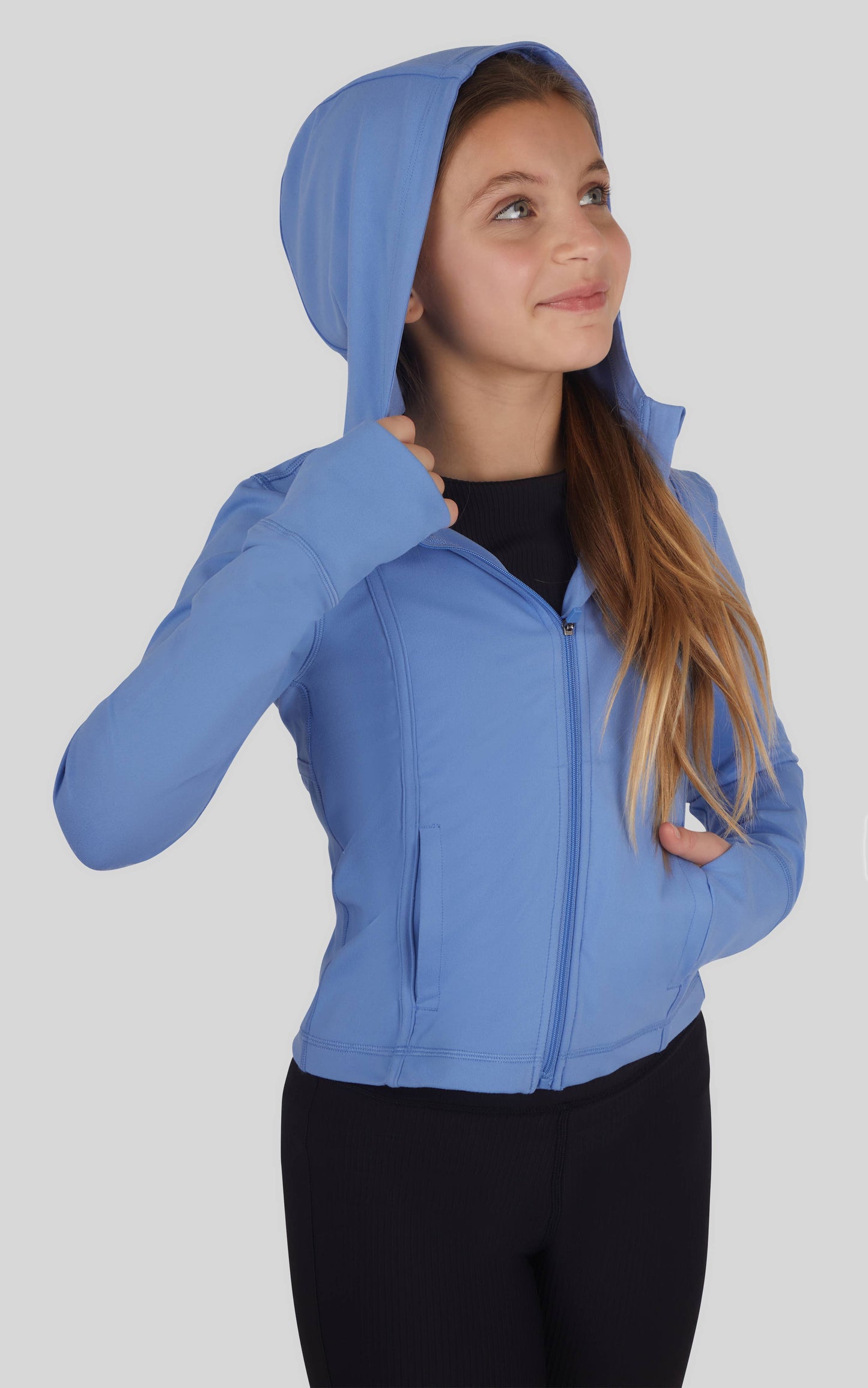 Girls Full Zip Active Jacket with Hood