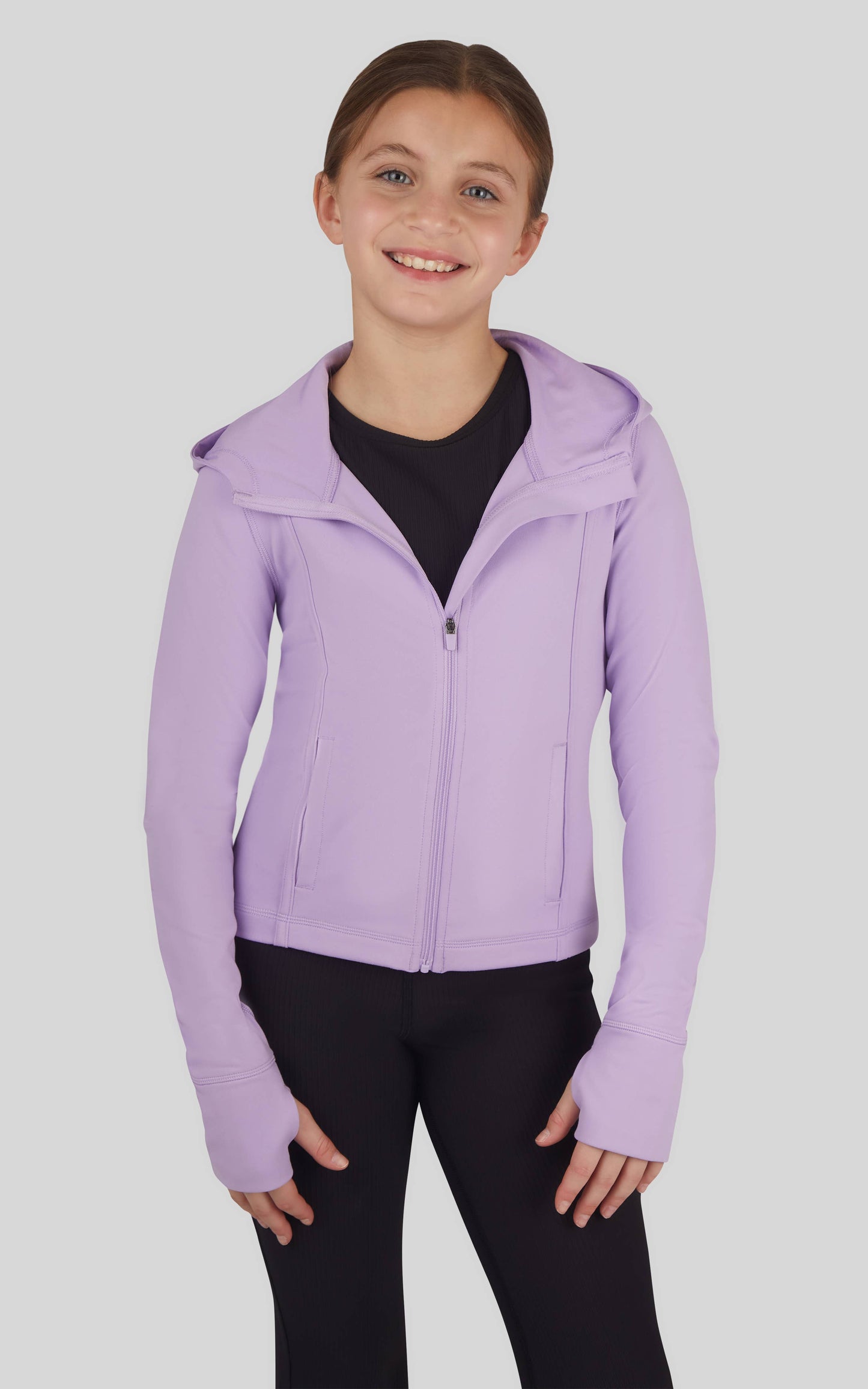 Girls Full Zip Active Jacket with Hood